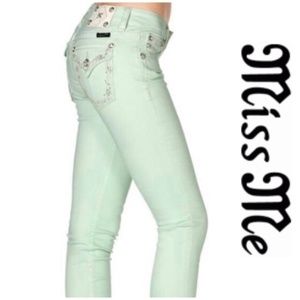 Miss Me Embroidered Rhinestone Jeans